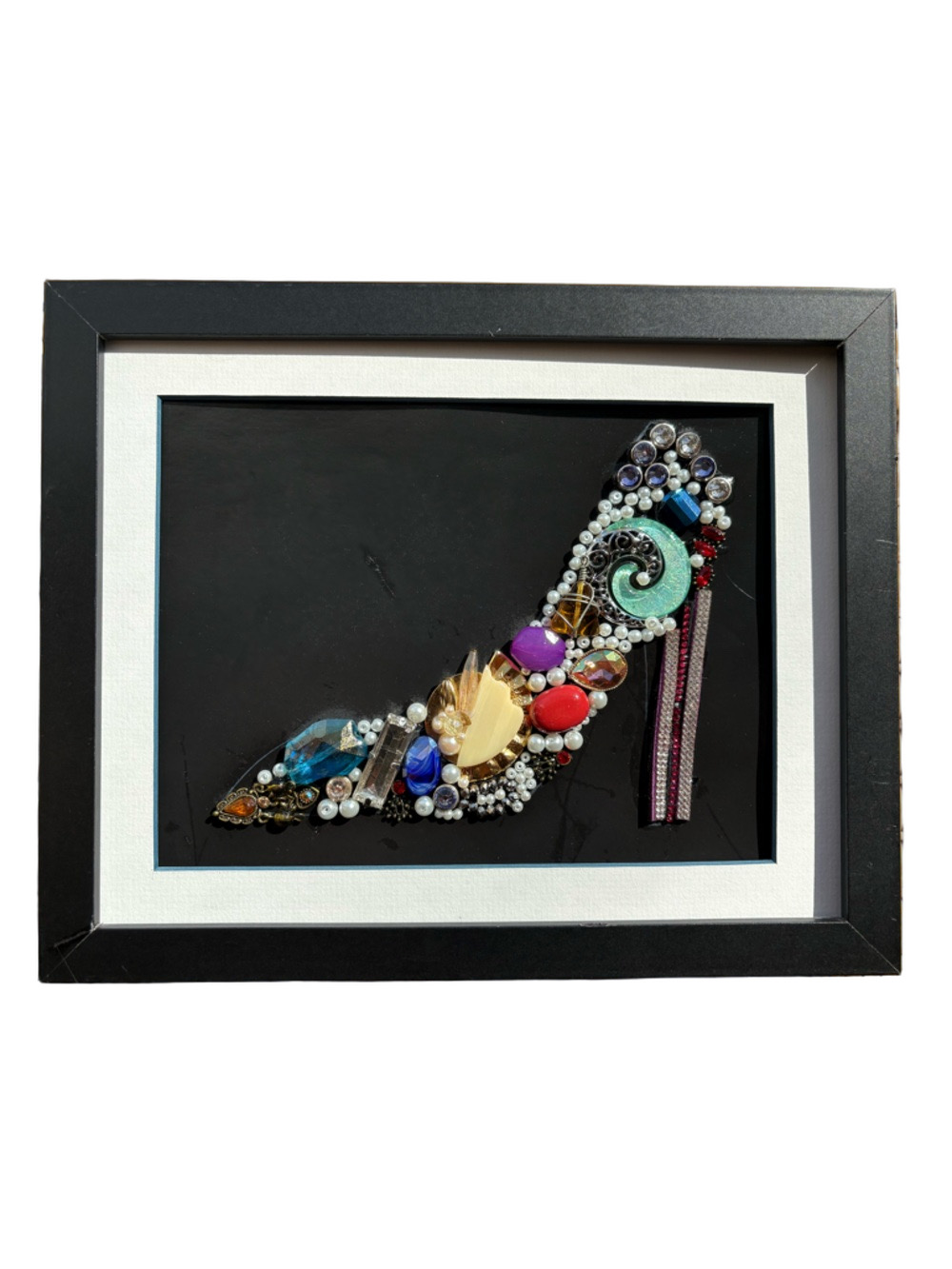 Framed Decorative Jewel High-Heel Wall Art